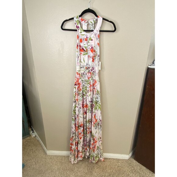 Abel The Label Womens Floral Print Maxi Dress L Lightweight Rayon Sleeveless NEW - Picture 1 of 10